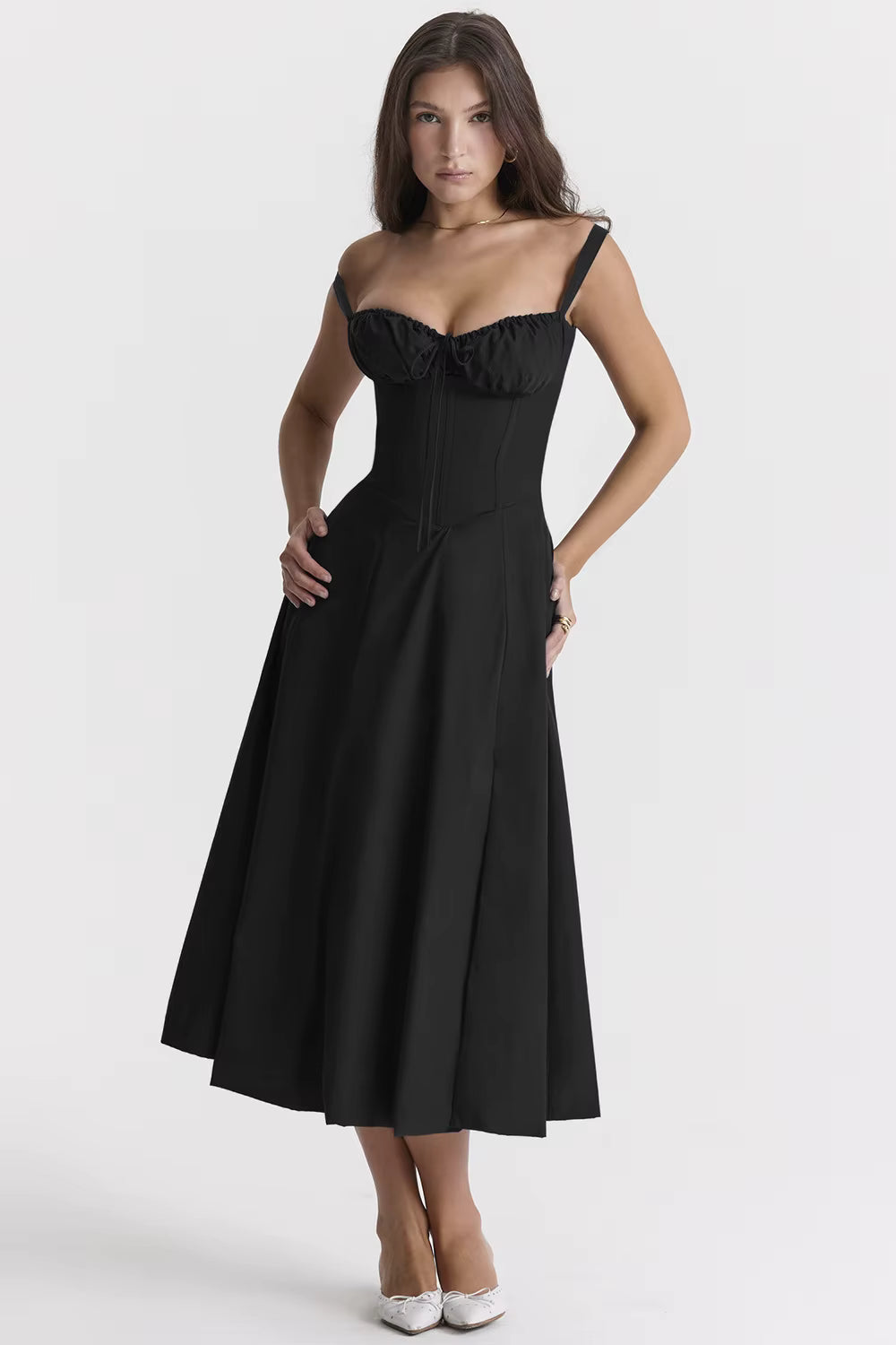 Vestido Valentina Midi e Cintura Marcada Dress11