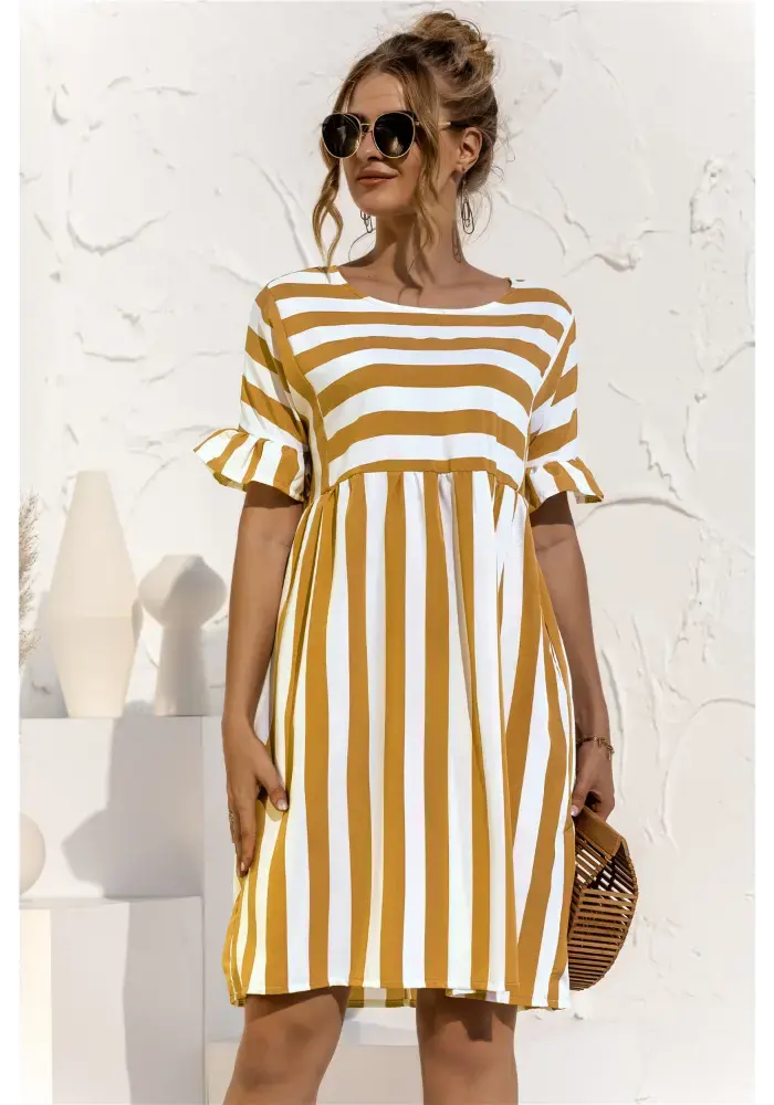Vestido Íris Midi Listrado Dress11