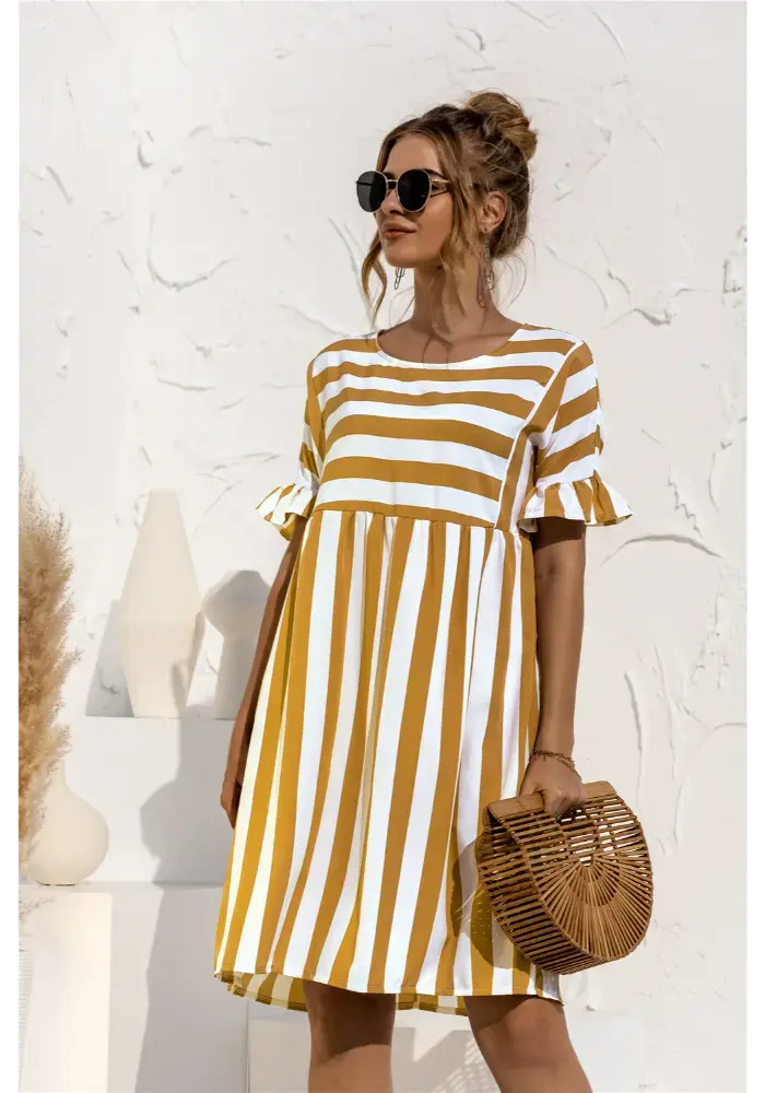 Vestido Íris Midi Listrado Dress11