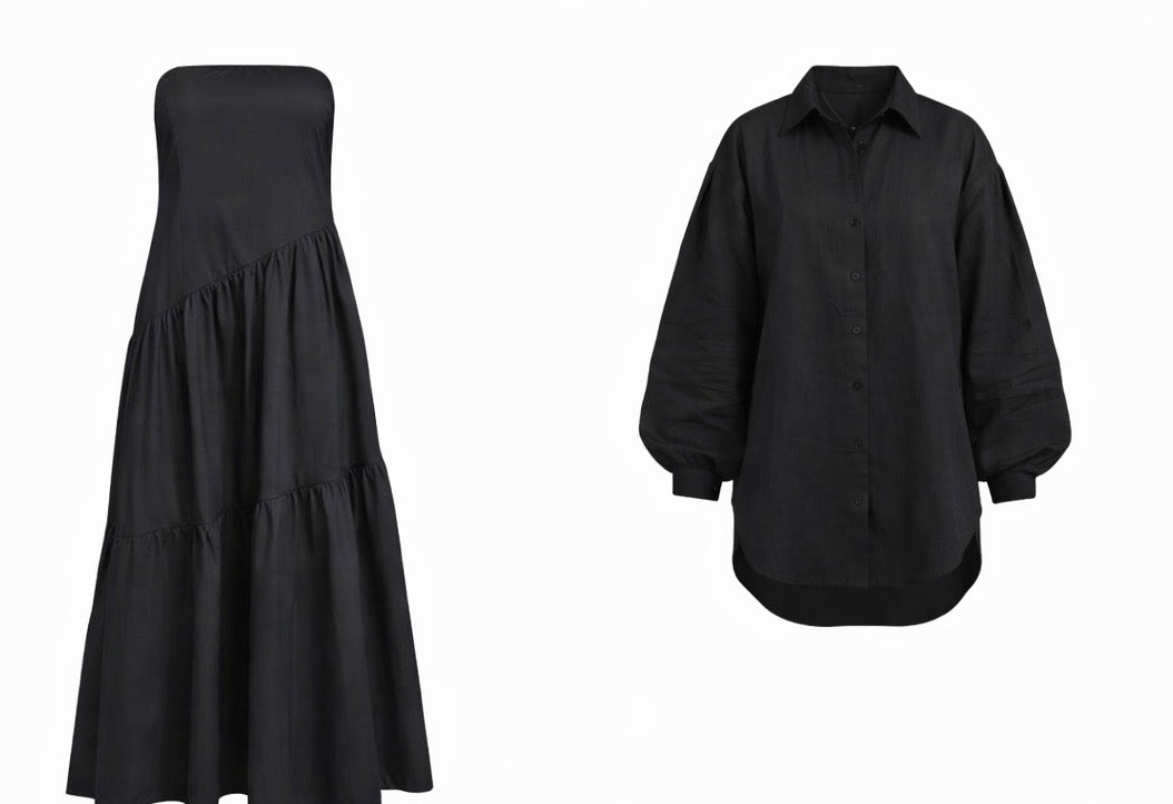 Conjunto feminino camisa e vestido elegante