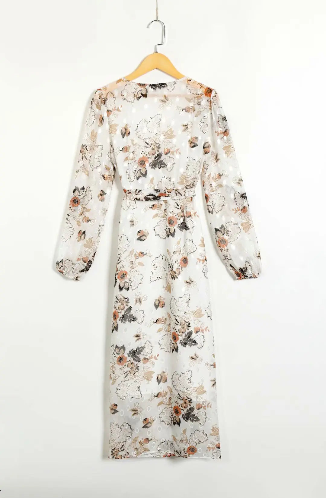 Vestido Longo Estampado Positano - Decote V e Amarração na Cintura
