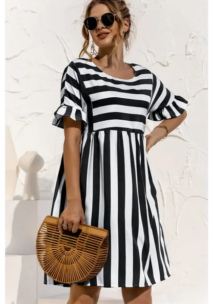 Vestido Íris  Midi Listrado Dress11