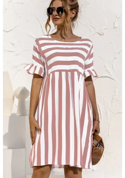 Vestido Íris  Midi Listrado Dress11