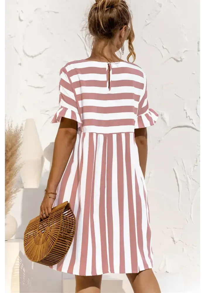 Vestido Íris  Midi Listrado Dress11