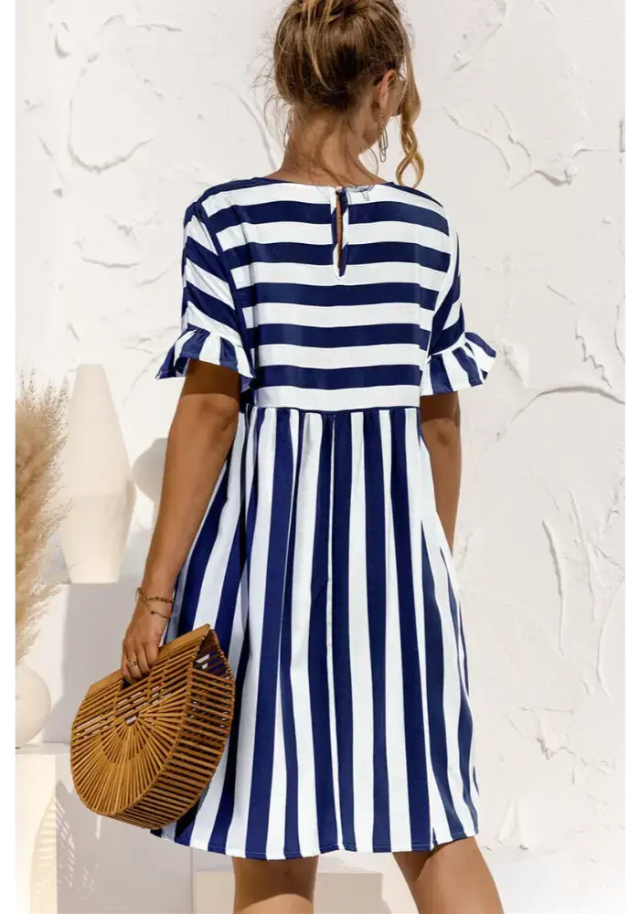 Vestido Íris  Midi Listrado Dress11