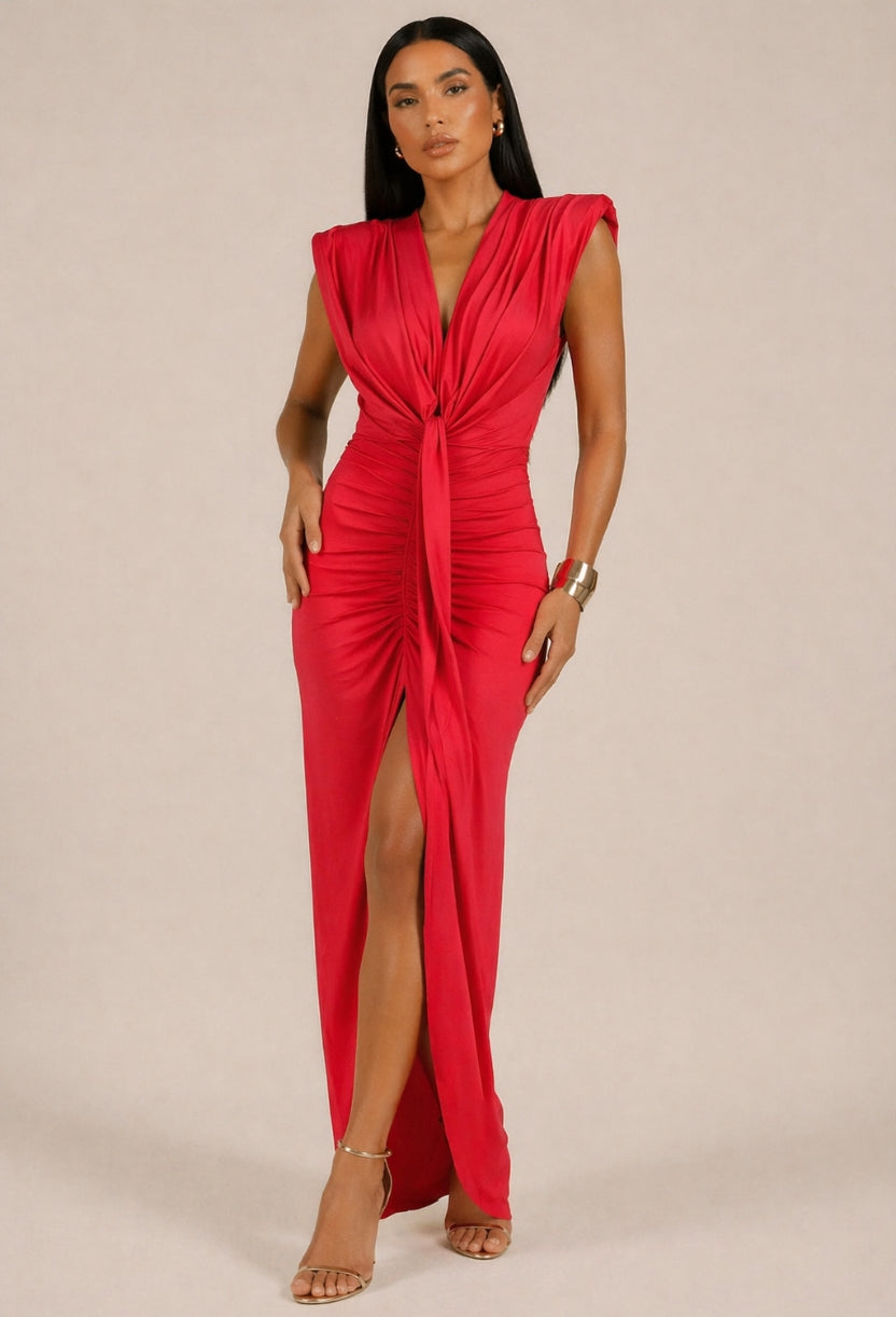 Vestido Longo Ombreiras Desirée