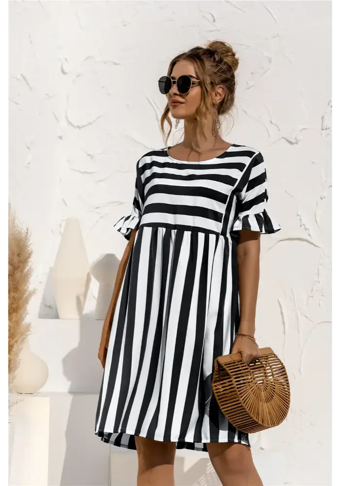 Vestido Íris  Midi Listrado Dress11