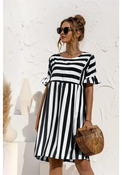 Vestido Íris  Midi Listrado Dress11