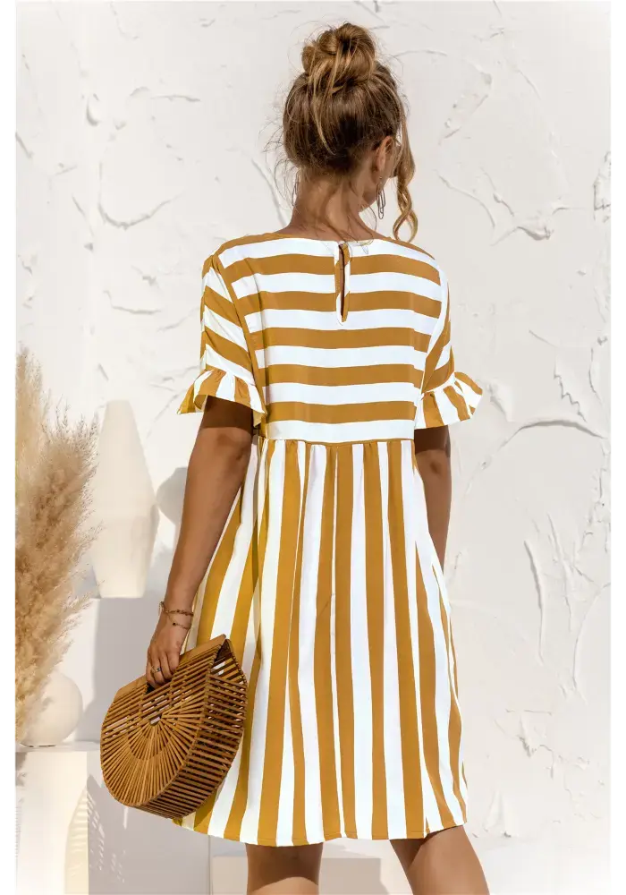 Vestido Íris  Midi Listrado Dress11