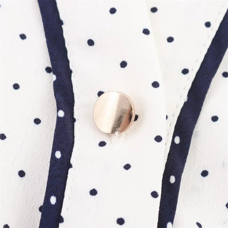 Vestido Midi Diora de Poá com Gola Polo Dress11