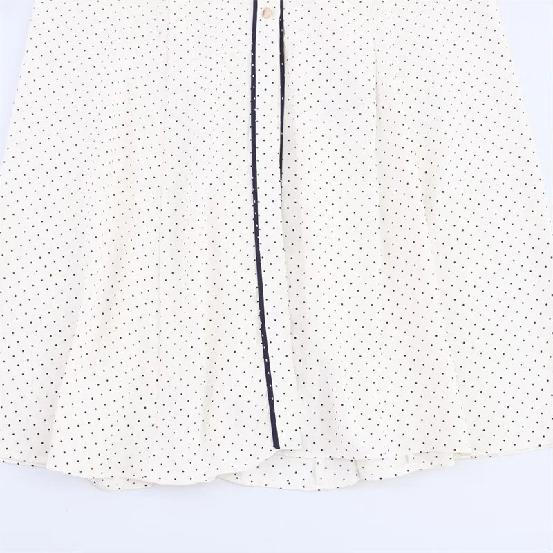 Vestido Midi Diora de Poá com Gola Polo Dress11