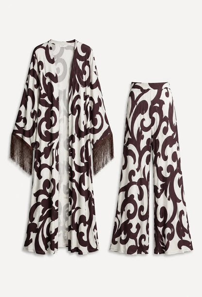 kaftan e calca pantalona elegante 