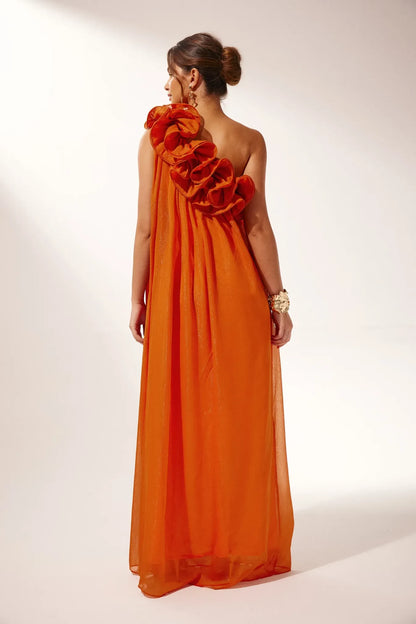 Vestido Longo de Um Ombro Só  Ester Dress11