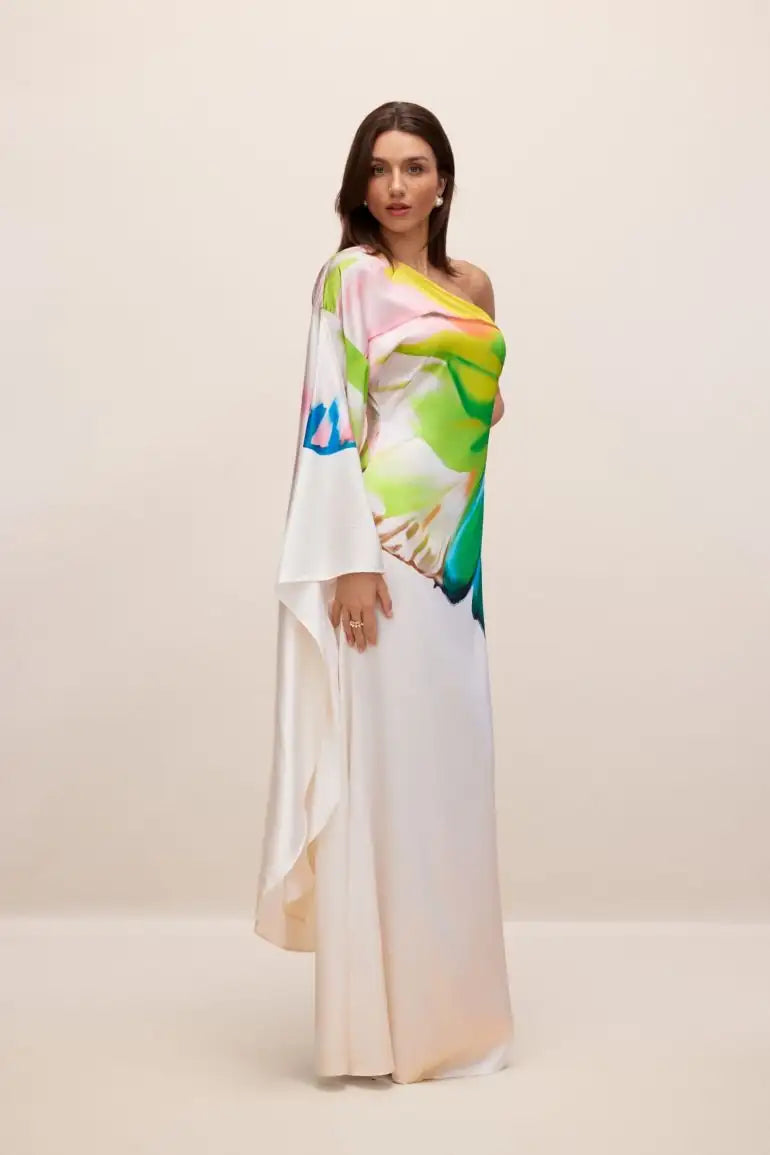 Vestido Longo Olga | Modelo de Um Ombro Só Elegante
