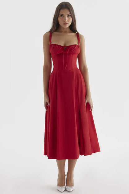 Vestido Valentina   Midi e Cintura Marcada Dress11