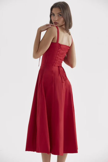 Vestido Valentina   Midi e Cintura Marcada Dress11