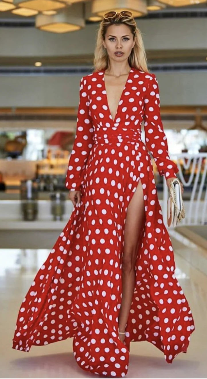 Vestido Helena Poá Long Dress11